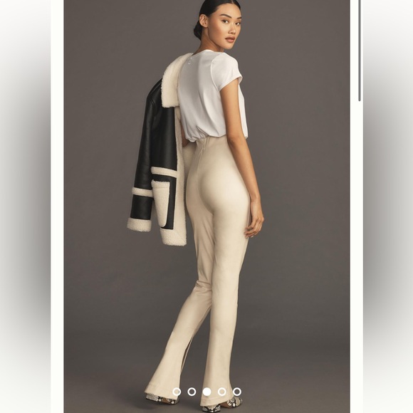 BRAND NEW Anthropologie Avec Les Filles High-Waisted Faux Leather Slit Leggings - Picture 3 of 8